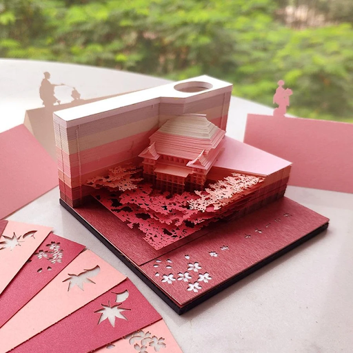 Omoshi roi Block 3D Notizblock Mini Panda Papier Modell 217 Blatt