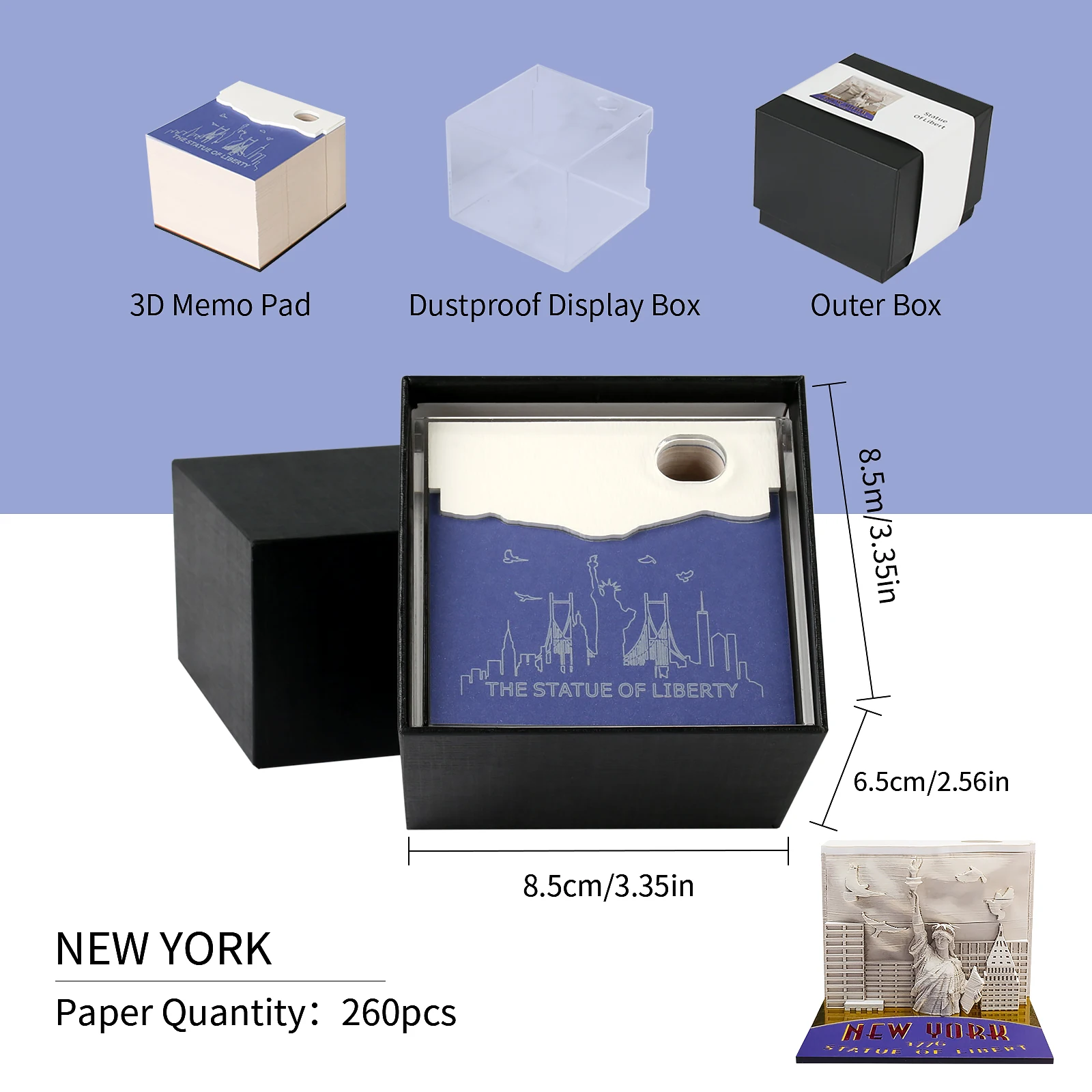Omoshiroi – Bloc-notes 3d, Cubes À Déchirer, 160 Feuilles, Bloc